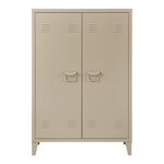 Casier de bureau métallique à 2 portes 110 x 75 x 33 cm beige 03_0009179