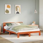 vidaXL Cadre de lit sans matelas cire marron 140x190cm bois pin massif