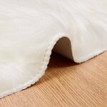 vidaXL Tapis en fausse Tafalla Blanc Ø 120 cm Polyester