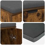 vidaXL Banc d'entrée avec coussin Chêne fumé 100 x 38 x 46 cm