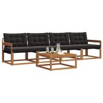 vidaXL Ensemble de canapés d'extérieur 5 pc Naturel et Noir