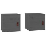 vidaXL Armoires murales 2 Pièces Gris 31 5x30x30 cm Bois de pin massif