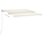 vidaXL Auvent manuel rétractable avec LED 400x300 cm Crème