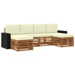 vidaXL Ensemble de canapés d'extérieur 6 pc Naturel et Crème