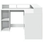 vidaXL Bureau avec lumières LED blanc 130x130x91 cm bois d'ingénierie