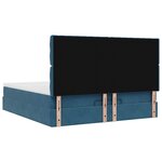 VidaXL Cadre de lit ottoman avec matelas bleu foncé 160x200 cm velours