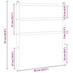 vidaXL Tête de lit de remplacement métal blanc 80 cm