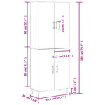 vidaXL Buffet haut Gris béton 69 5x34x180 cm Bois d'ingénierie