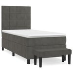vidaXL Sommier à lattes de lit et matelas Gris foncé 90x190 cm Velours