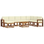 vidaXL Ensemble de canapés d'extérieur 9 pc Naturel et Crème