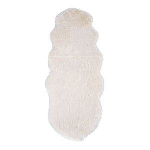 Peau d'agneau artificielle ivoire 60 x 180 cm