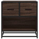 vidaXL Table de chevet chêne marron 60x31x60 cm bois ingénierie métal