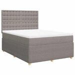 vidaXL Sommier à lattes de lit avec matelas Taupe 140x200 cm Tissu
