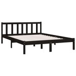 vidaXL Cadre de lit sans matelas noir bois massif
