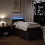 vidaXL Sommier à lattes de lit avec matelas Marron foncé 100x200 cm