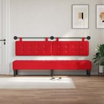 vidaXL Tête de lit suspendue Avec lumière LED Rouge Simili cuir