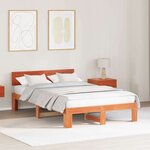 vidaXL Cadre de lit Marron 120 x 190 cm Bois de pin massif