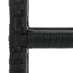 vidaXL Tabourets de bar avec coussins lot de 6 noir résine tressée