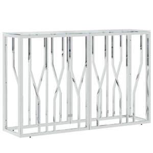 vidaXL Table console 110x30x70 cm acier inoxydable et verre