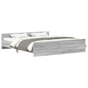 vidaXL Cadre de lit sans matelas sonoma gris 180x200 cm