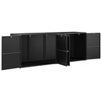 vidaXL Armoire de rangement de jardin Noir 198x55 5x80 cm Résine tressée