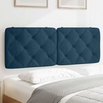 vidaXL Coussin de tête de lit bleu 140 cm velours
