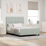 Lit vidaXL Gris clair 140x190 cm en Velours