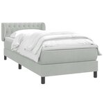 vidaXL Sommier à lattes de lit et matelas gris clair 90x220 cm velours