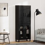 vidaXL Haut Armoire Chêne noir 69 5 x 34 x 180 cm Bois d'ingénierie