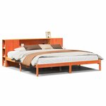 vidaXL Lit bibliothèque sans matelas cire marron 180x200 cm pin massif