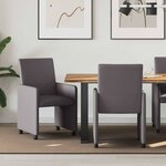vidaXL Chaises de Salle à Manger avec Roues 2 Pièces Gris 57 x 66 x 94 cm