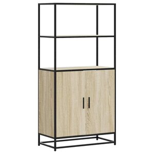 vidaXL Buffet haut chêne sonoma 68x35x139 cm bois d'ingénierie métal