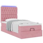 vidaXL Cadre de lit ottoman avec matelas rose 90x190 cm velours