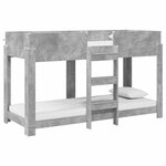 vidaXL Lit Superposé pour Enfants Gris béton 75 x 190 cm