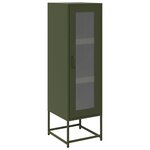 vidaXL Buffet haut vert olive 36x39x123 cm acier laminé à froid