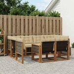 vidaXL Ensemble de canapés d'extérieur 7 Pièces Naturel et Beige