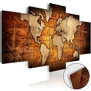 Tableau sur verre acrylique - acrylic prints – bronze map i l x h en cm 100x50