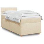 vidaXL Sommier à lattes de lit avec matelas Crème 90x200 cm Tissu