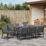 vidaXL Ensemble de salle à manger pour jardin 9 Pièces Anthracite