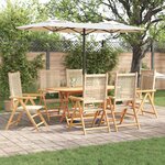 vidaXL Ensemble de salle à manger pour jardin 7 Pièces Beige