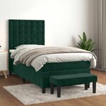 vidaXL Sommier à lattes de lit et matelas Vert foncé 80x200 cm Velours