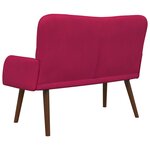 vidaXL Sofa 2 places Bordeaux 115 x 61 x 87 cm Velours