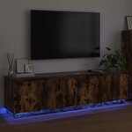 vidaXL Meuble TV Chêne fumé 180 x 38 x 49 cm Bois d'ingénierie