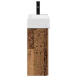 vidaXL Meuble de salle de bain avec robinet Bois ancien