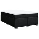 vidaXL Sommier à lattes de lit avec matelas Noir 140x190 cm Tissu