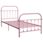 vidaXL Cadre de lit Rose Métal 100 x 200 cm