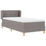 vidaXL Lit Box Spring avec Matelas en Taupe  90x200 cm  Tissu