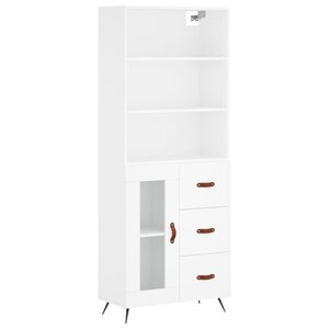 vidaXL Buffet haut Blanc 69 5x34x180 cm Bois d'ingénierie