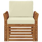 vidaXL Canapé d’extérieur Bois d'acacia massif et polyester Naturel