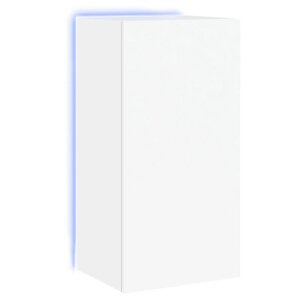 vidaXL Meuble TV mural avec lumières LED blanc 40 5x35x80 cm